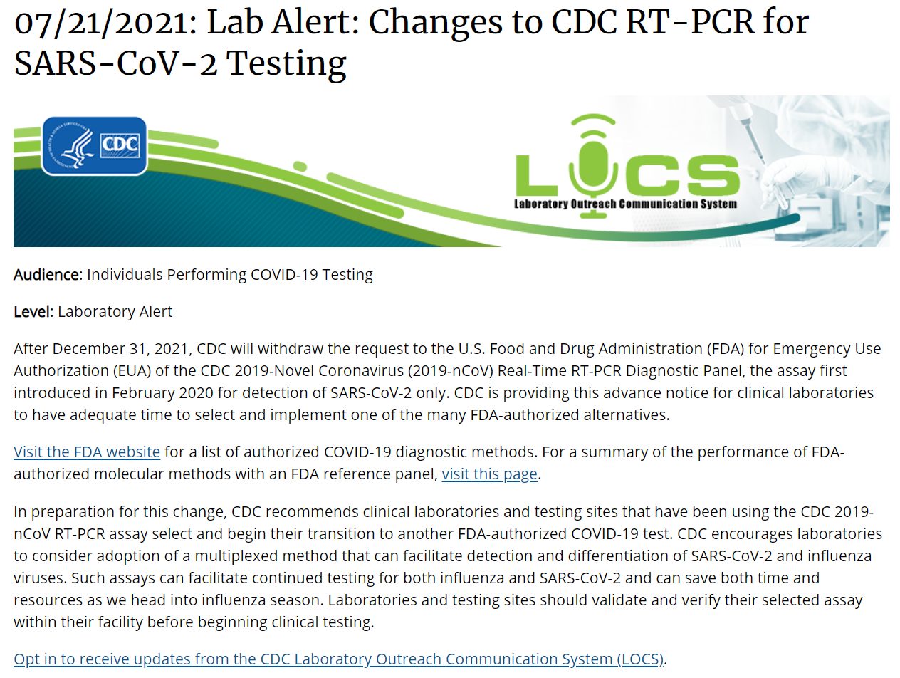 CDC Quietly Gets Rid Of PCR Testing Admitting They Can’t Tell The ...